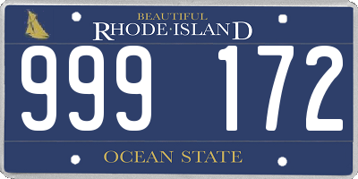 RI license plate 999172