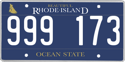 RI license plate 999173