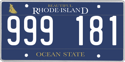 RI license plate 999181