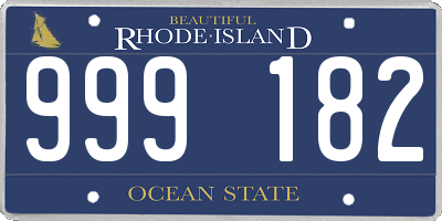 RI license plate 999182