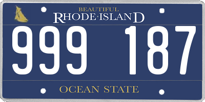 RI license plate 999187