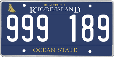 RI license plate 999189