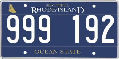 RI license plate 999192