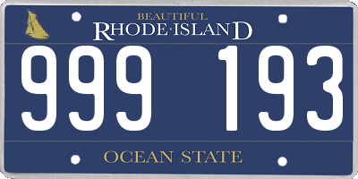 RI license plate 999193