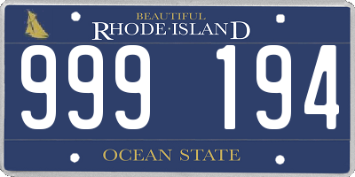 RI license plate 999194