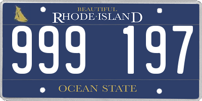 RI license plate 999197