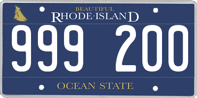 RI license plate 999200