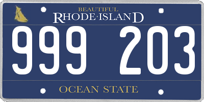 RI license plate 999203