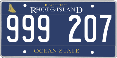 RI license plate 999207