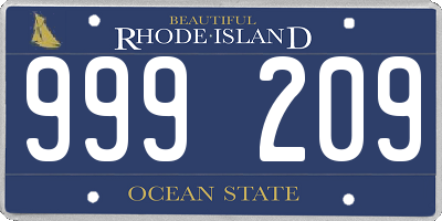 RI license plate 999209