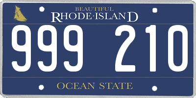 RI license plate 999210