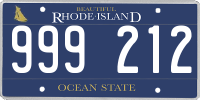 RI license plate 999212