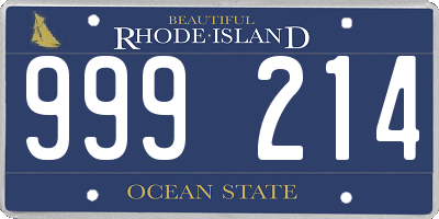 RI license plate 999214