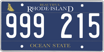 RI license plate 999215