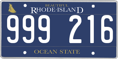 RI license plate 999216