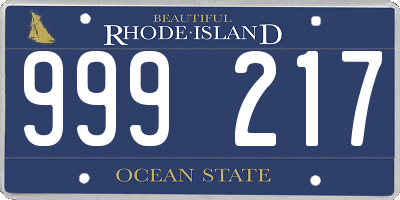 RI license plate 999217