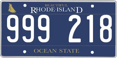 RI license plate 999218