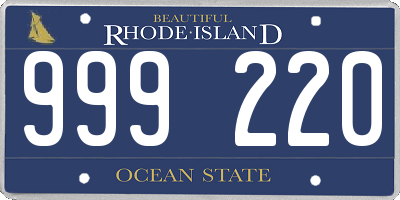 RI license plate 999220