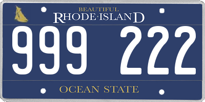 RI license plate 999222