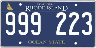 RI license plate 999223