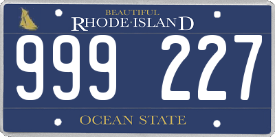 RI license plate 999227