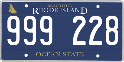 RI license plate 999228