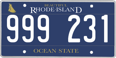 RI license plate 999231