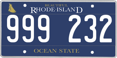 RI license plate 999232