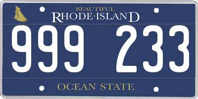 RI license plate 999233