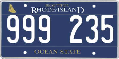 RI license plate 999235