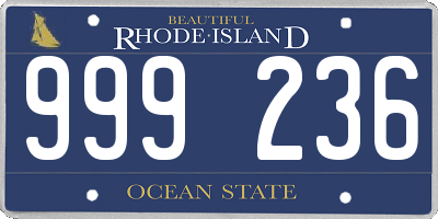 RI license plate 999236