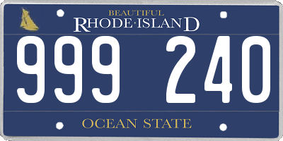 RI license plate 999240