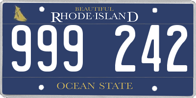 RI license plate 999242