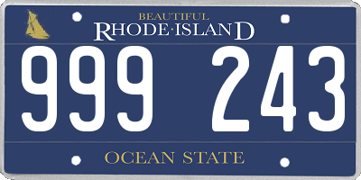 RI license plate 999243