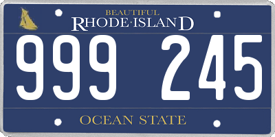 RI license plate 999245