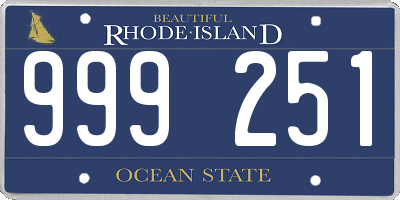 RI license plate 999251