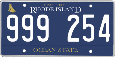 RI license plate 999254