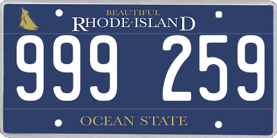 RI license plate 999259