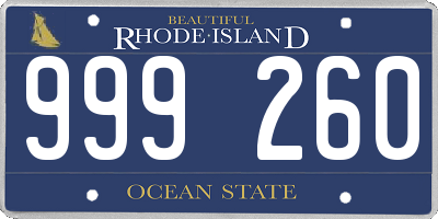 RI license plate 999260