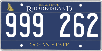 RI license plate 999262