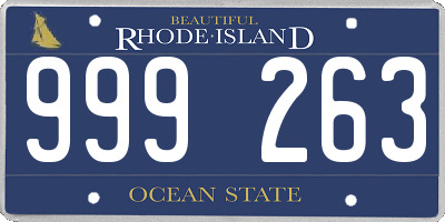 RI license plate 999263