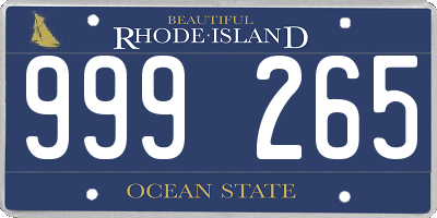 RI license plate 999265