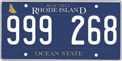 RI license plate 999268