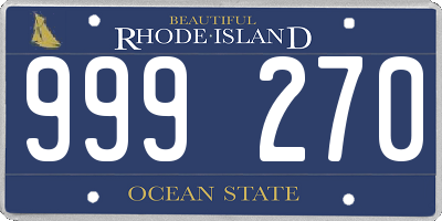 RI license plate 999270