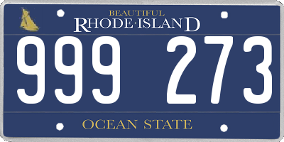 RI license plate 999273