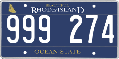 RI license plate 999274