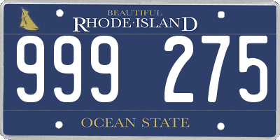 RI license plate 999275