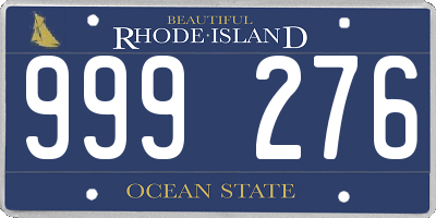 RI license plate 999276