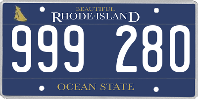 RI license plate 999280