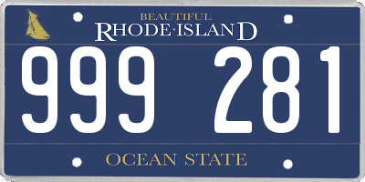 RI license plate 999281